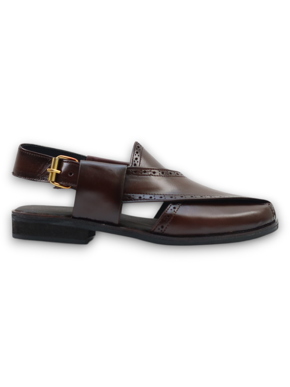 Dark Brown Brogue Sandals - Image 2